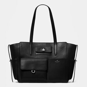 ♠️Kate Spade New York Cargo Leather Large Tote Bag, Black NEW NWT